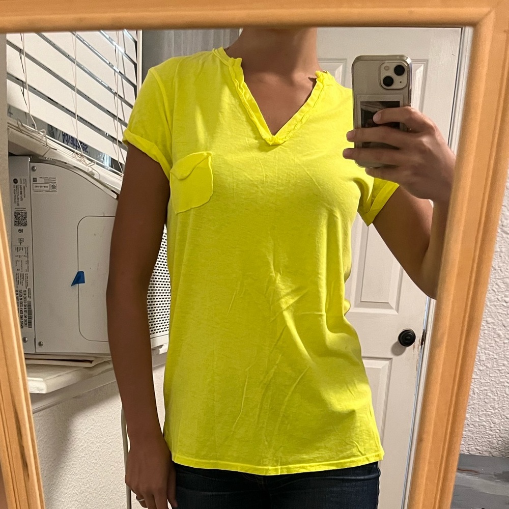 Neon Yellow Basic Tee Size Small